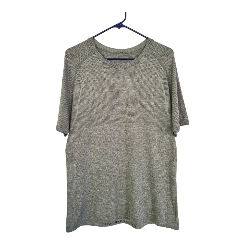 Lululemon Men's M Short Sleeve Performance Shirt Gray Live In Practice Athletic